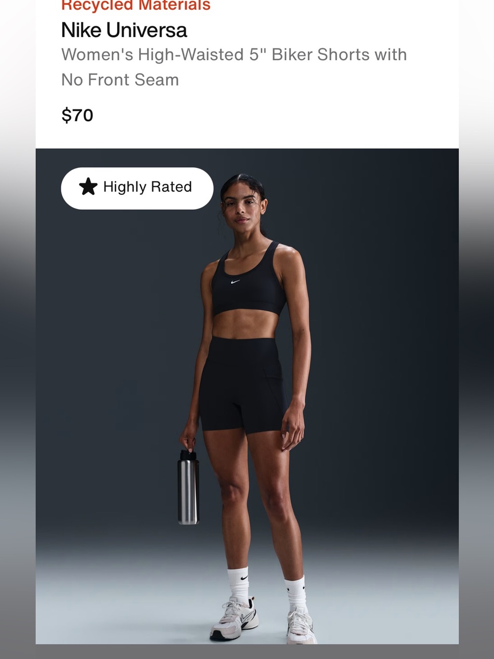 Nike Universa High-Waist Bike Shorts- blue